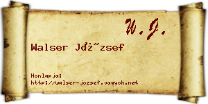 Walser József névjegykártya